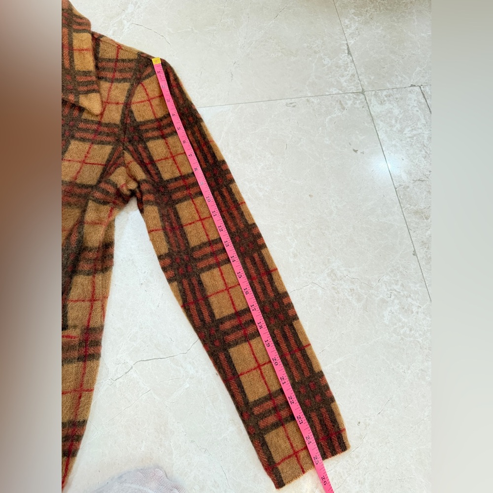 Vintage Celine Paris Plaid Wool Blend Jacket / Cardigan - Picture 9 of 12